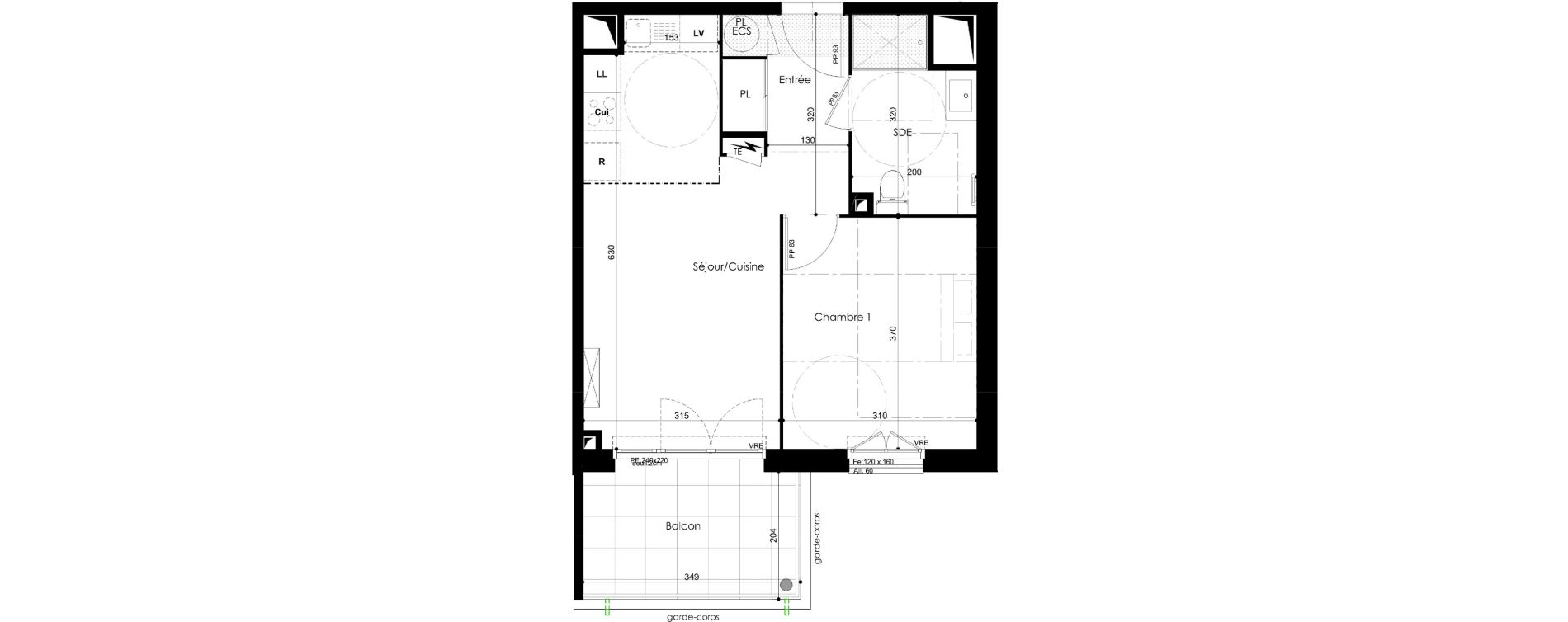 Appartement T2 de 41,48 m2 &agrave; Villefontaine Centre - saint-bonnet - muissiat