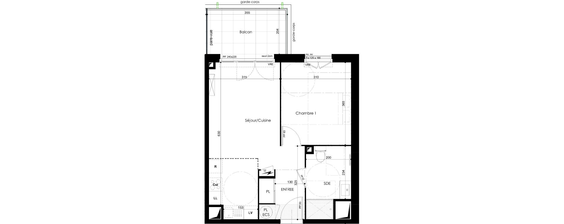 Appartement T2 de 41,49 m2 &agrave; Villefontaine Centre - saint-bonnet - muissiat