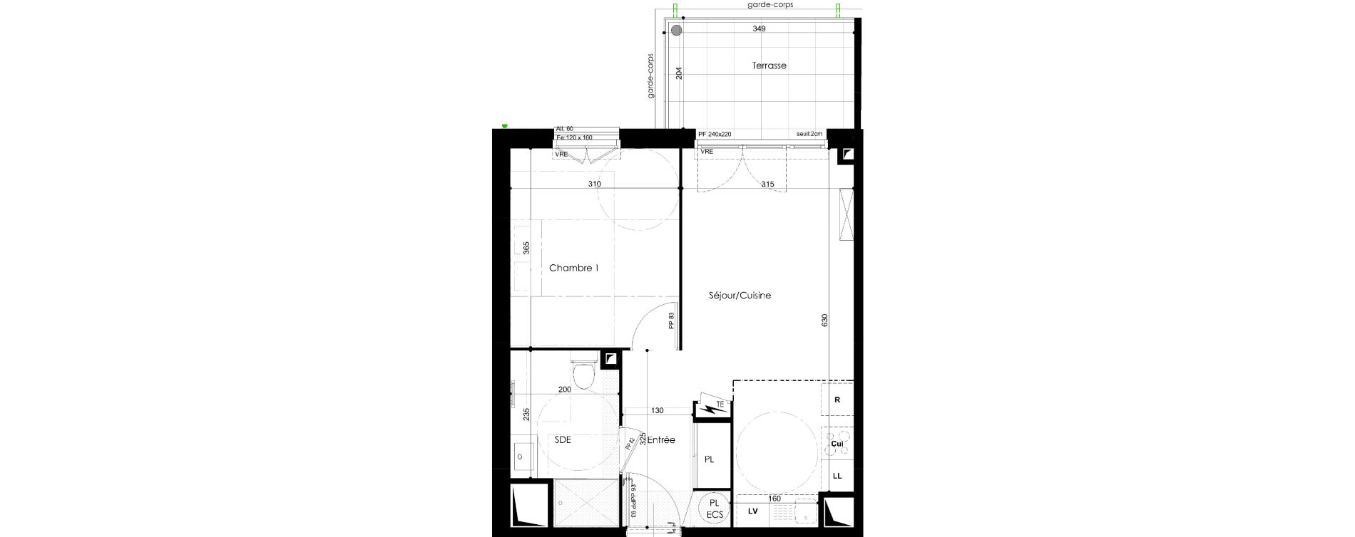 Appartement T2 de 41,49 m2 &agrave; Villefontaine Centre - saint-bonnet - muissiat