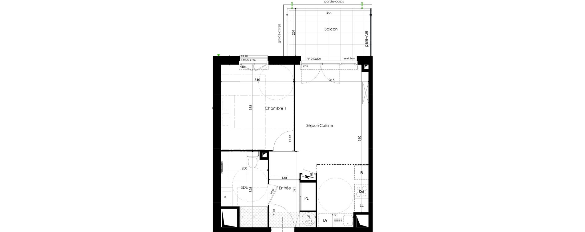 Appartement T2 de 41,51 m2 &agrave; Villefontaine Centre - saint-bonnet - muissiat