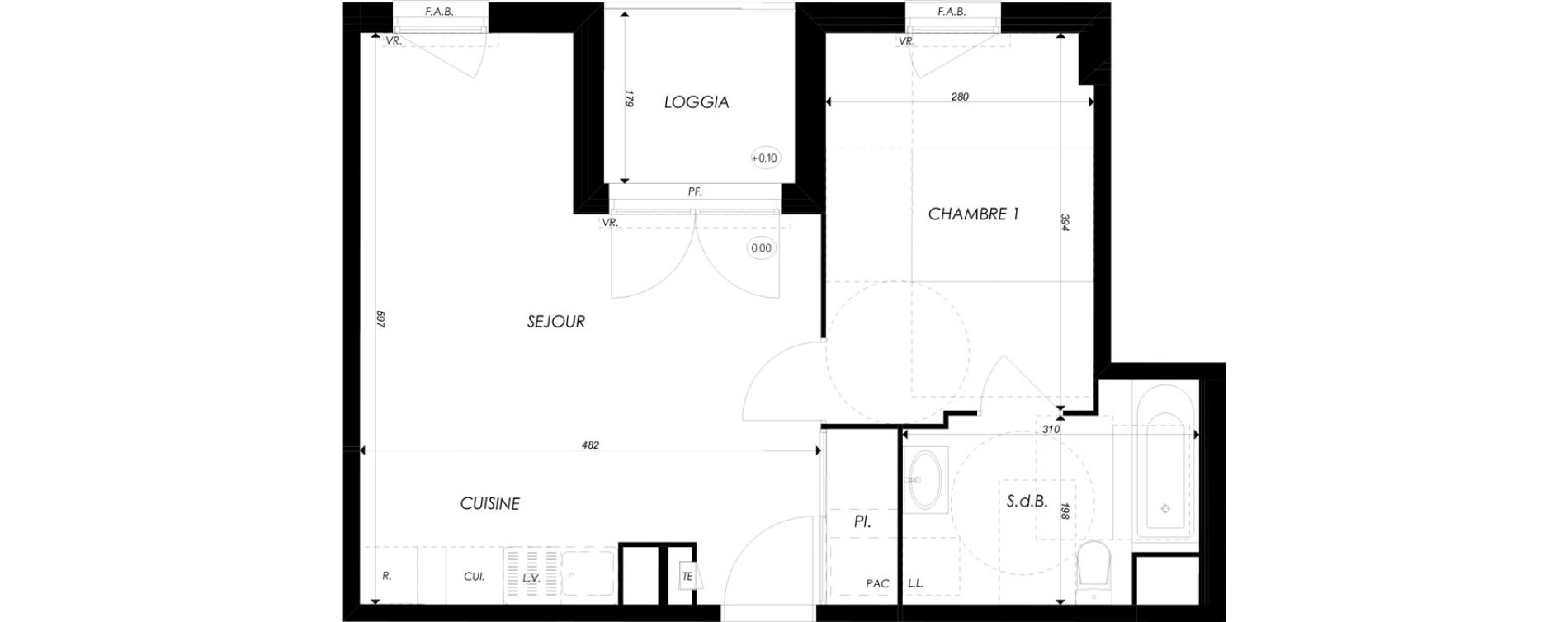 Appartement T2 de 41,98 m2 &agrave; Villefontaine Centre - saint-bonnet - muissiat