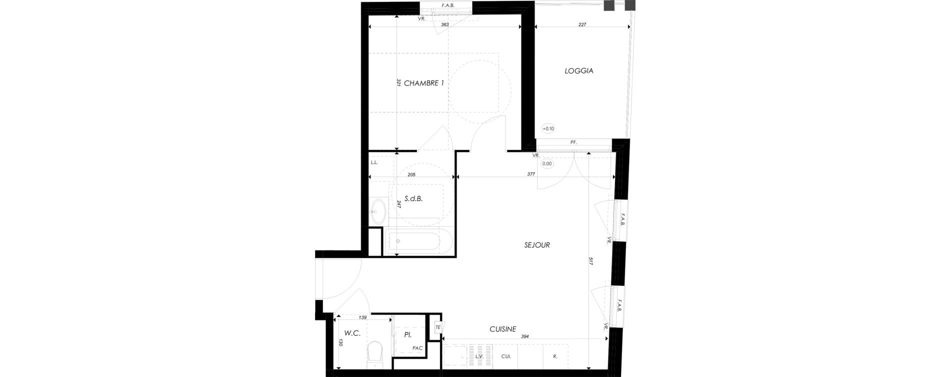 Appartement T2 de 42,85 m2 &agrave; Villefontaine Centre - saint-bonnet - muissiat