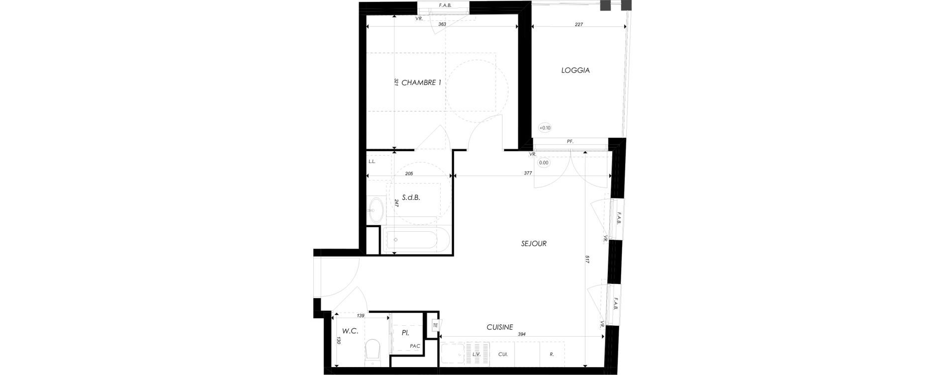 Appartement T2 de 42,85 m2 &agrave; Villefontaine Centre - saint-bonnet - muissiat