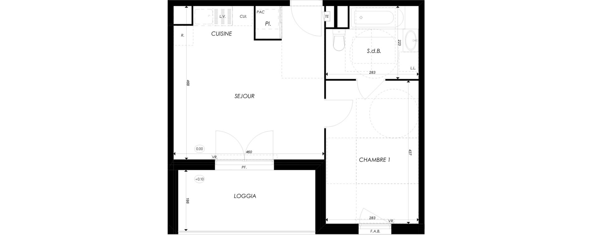 Appartement T2 de 39,26 m2 &agrave; Villefontaine Centre - saint-bonnet - muissiat