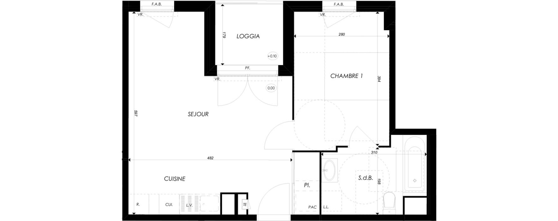 Appartement T2 de 41,98 m2 &agrave; Villefontaine Centre - saint-bonnet - muissiat