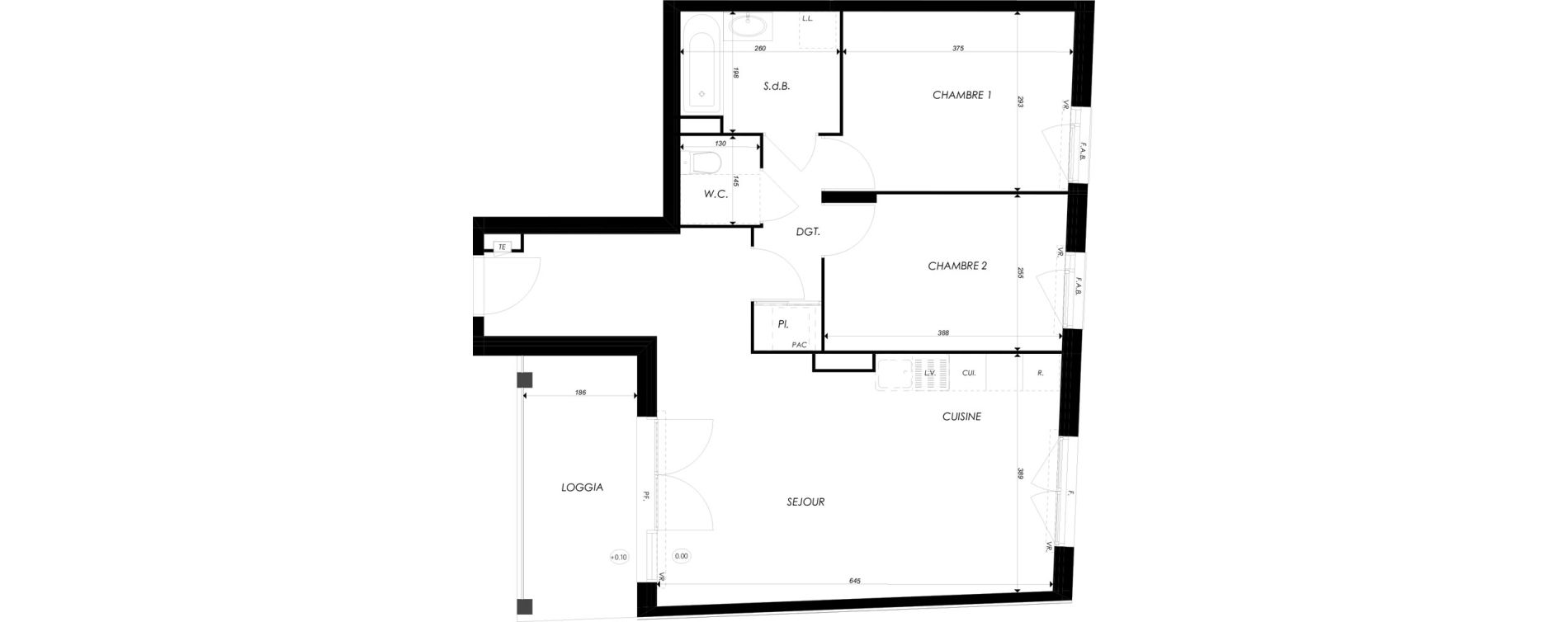 Appartement T3 de 64,89 m2 &agrave; Villefontaine Centre - saint-bonnet - muissiat