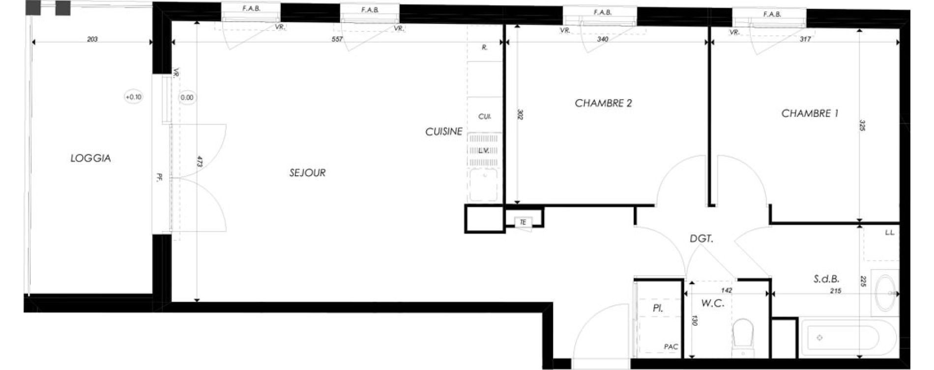 Appartement T3 de 60,78 m2 &agrave; Villefontaine Centre - saint-bonnet - muissiat