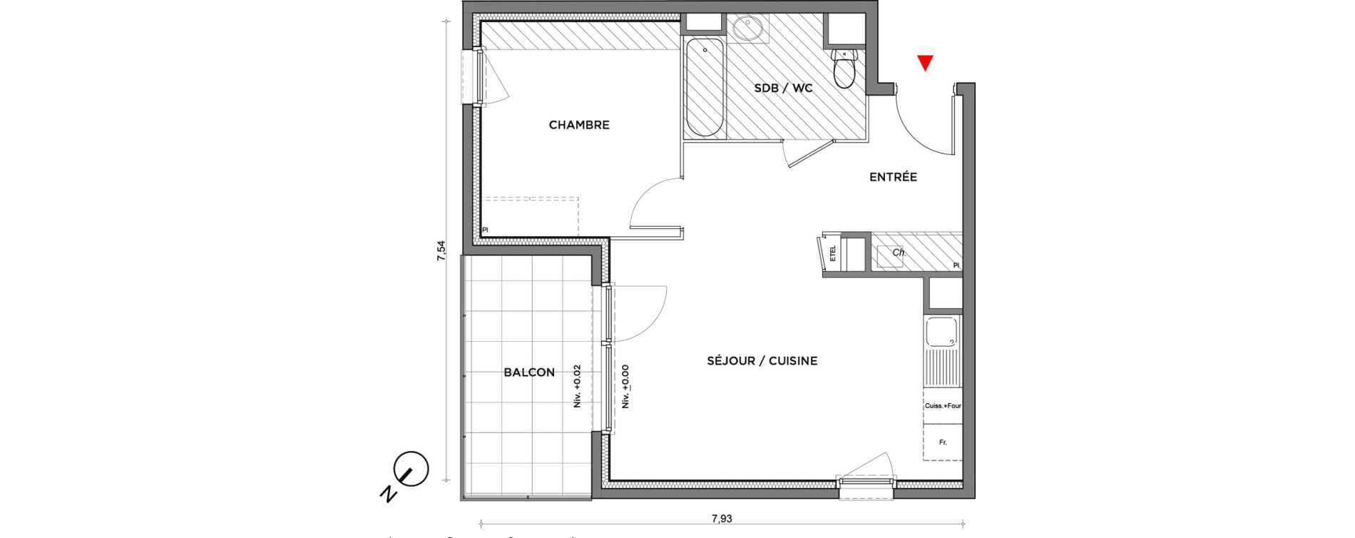 Appartement T2 de 47,55 m2 &agrave; Villefontaine Centre - saint-bonnet - muissiat