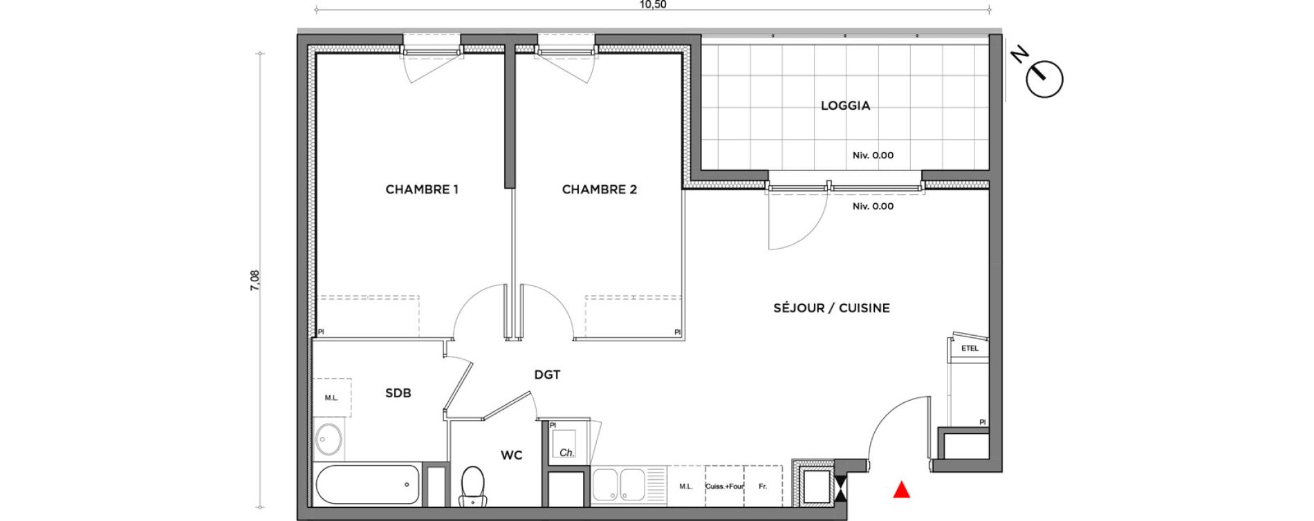Appartement T3 de 59,43 m2 &agrave; Villefontaine Centre - saint-bonnet - muissiat