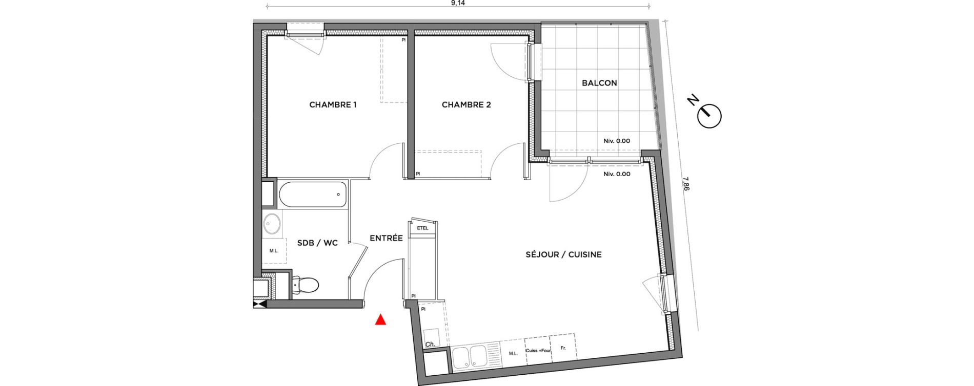 Appartement T3 de 56,41 m2 &agrave; Villefontaine Centre - saint-bonnet - muissiat