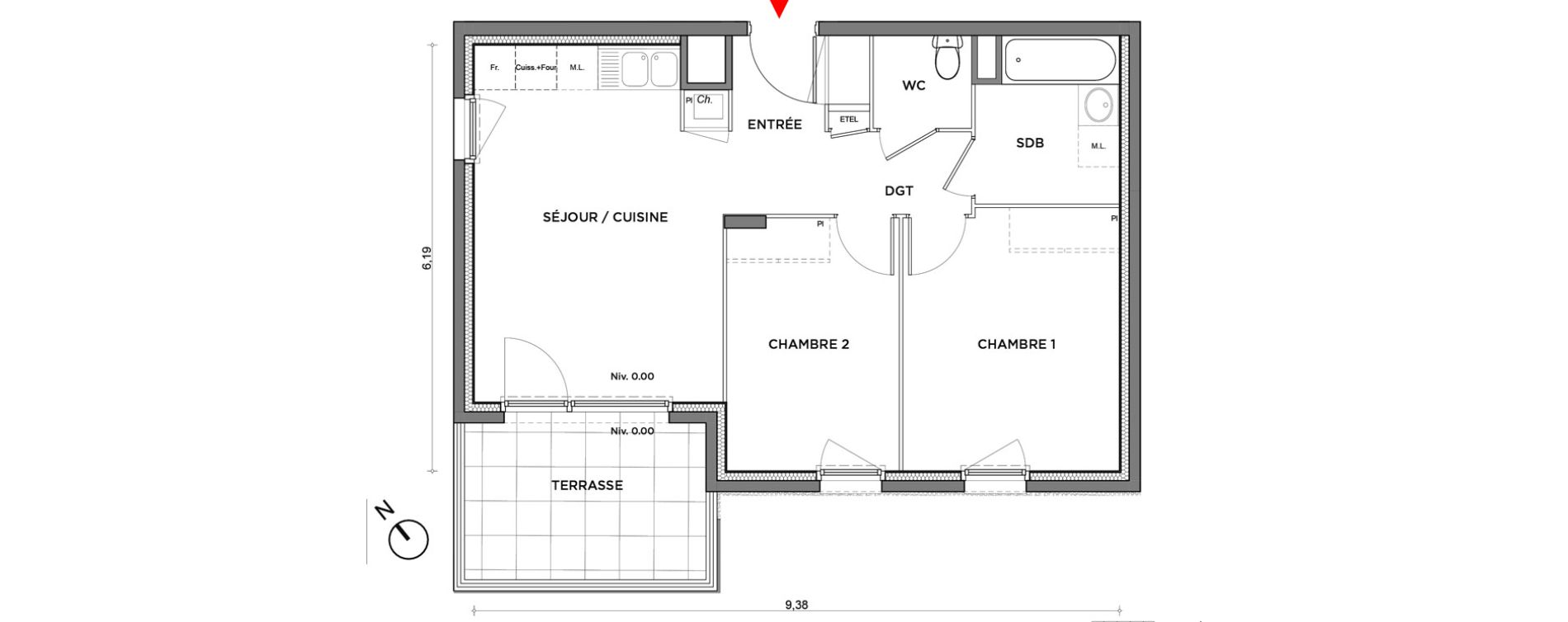 Appartement T3 de 53,13 m2 &agrave; Villefontaine Centre - saint-bonnet - muissiat