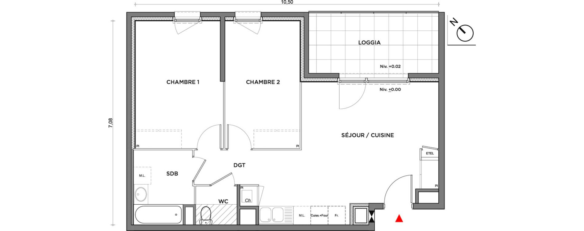 Appartement T3 de 59,43 m2 &agrave; Villefontaine Centre - saint-bonnet - muissiat