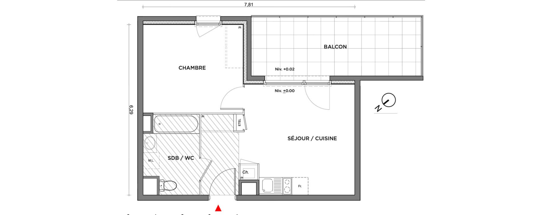 Appartement T2 de 38,26 m2 &agrave; Villefontaine Centre - saint-bonnet - muissiat