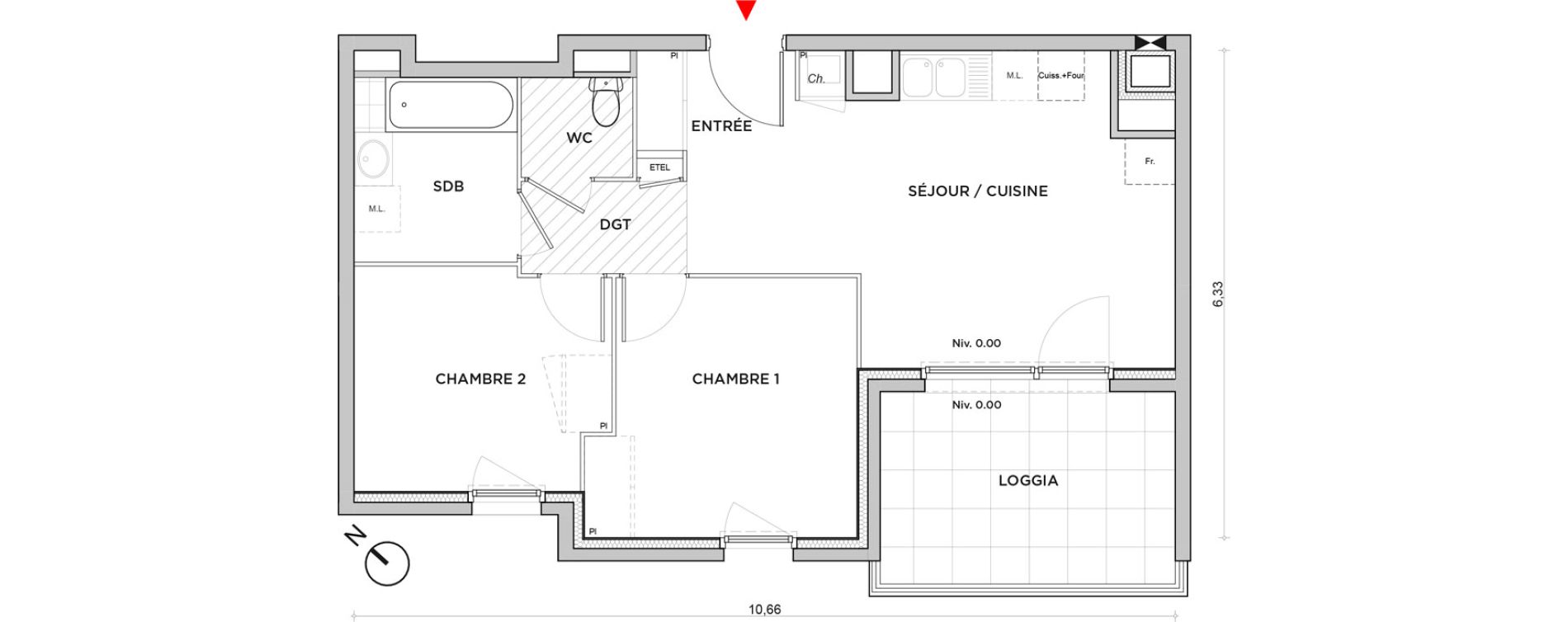 Appartement T3 de 52,81 m2 &agrave; Villefontaine Centre - saint-bonnet - muissiat