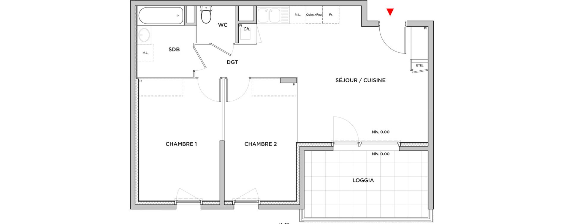 Appartement T3 de 60,22 m2 &agrave; Villefontaine Centre - saint-bonnet - muissiat