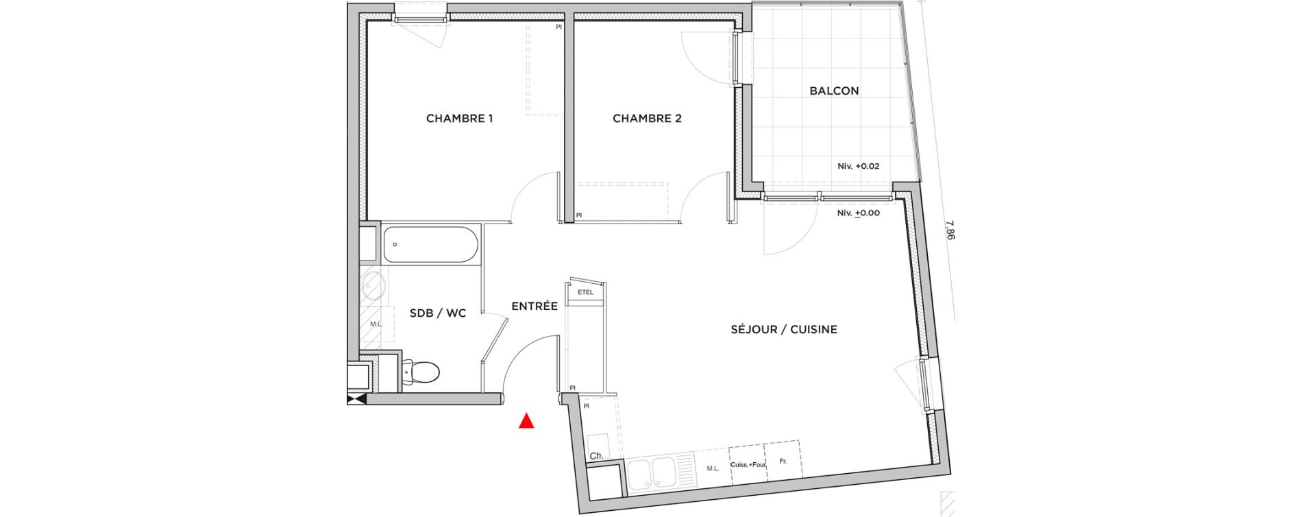 Appartement T3 de 56,41 m2 &agrave; Villefontaine Centre - saint-bonnet - muissiat