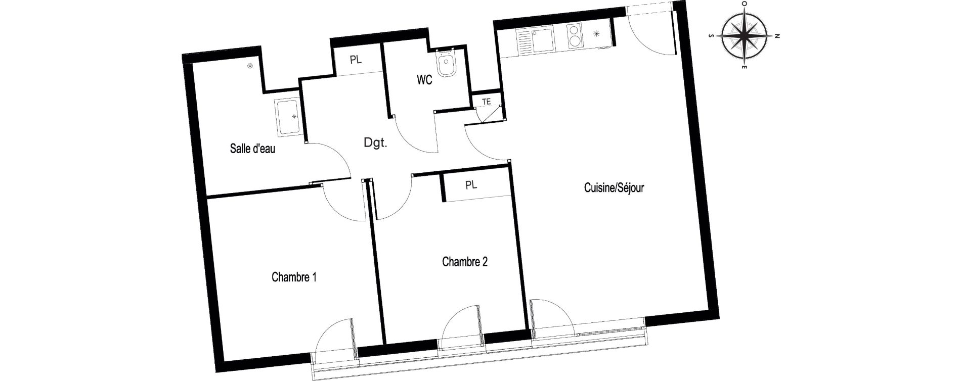 Appartement T3 de 62,50 m2 &agrave; Voiron Centre