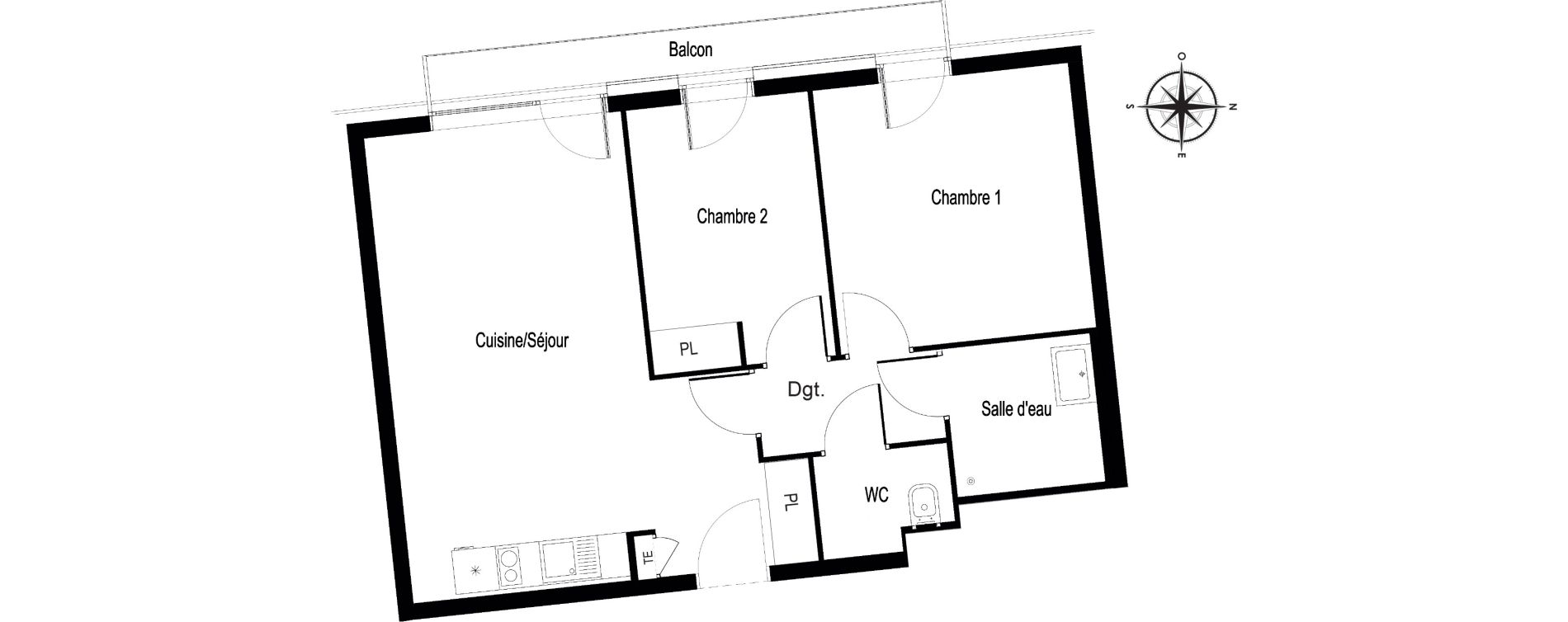 Appartement T3 de 58,00 m2 &agrave; Voiron Centre