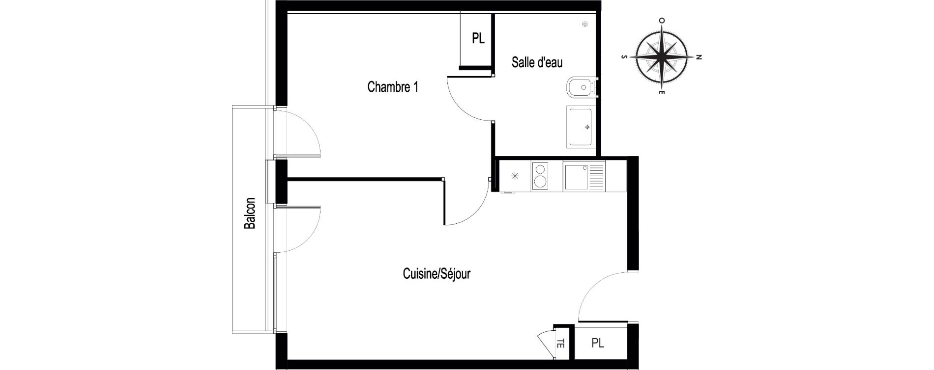 Appartement T2 de 39,50 m2 &agrave; Voiron Centre