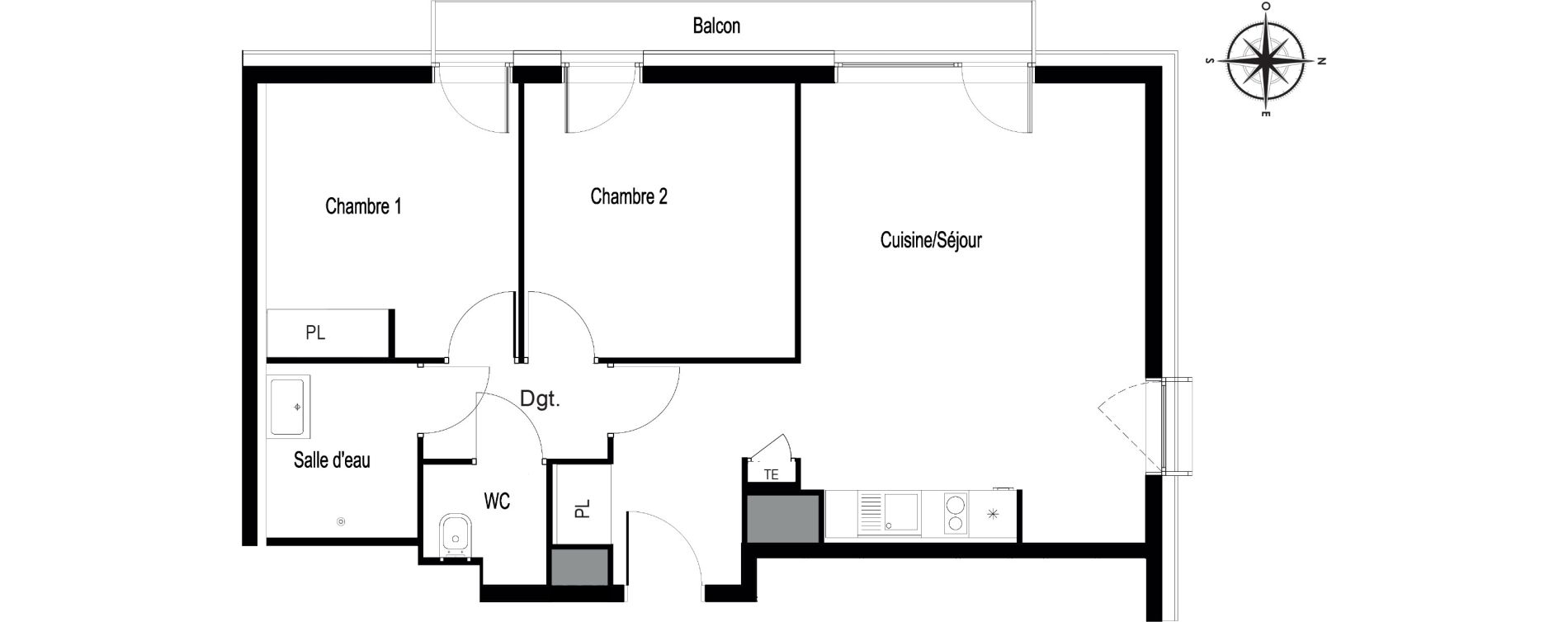 Appartement T3 de 63,00 m2 &agrave; Voiron Centre