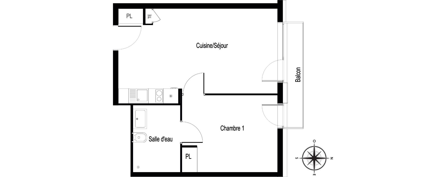 Appartement T2 de 40,00 m2 &agrave; Voiron Centre