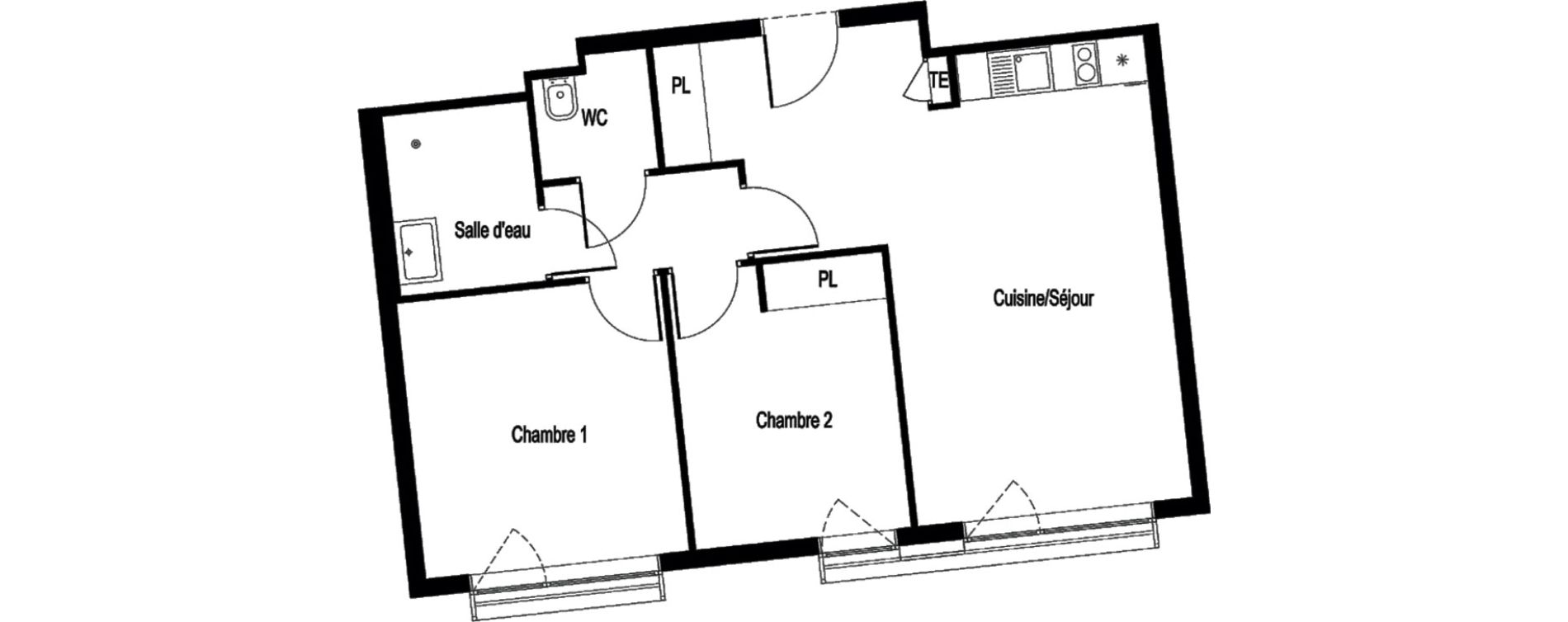 Appartement T3 de 58,50 m2 &agrave; Voiron Centre