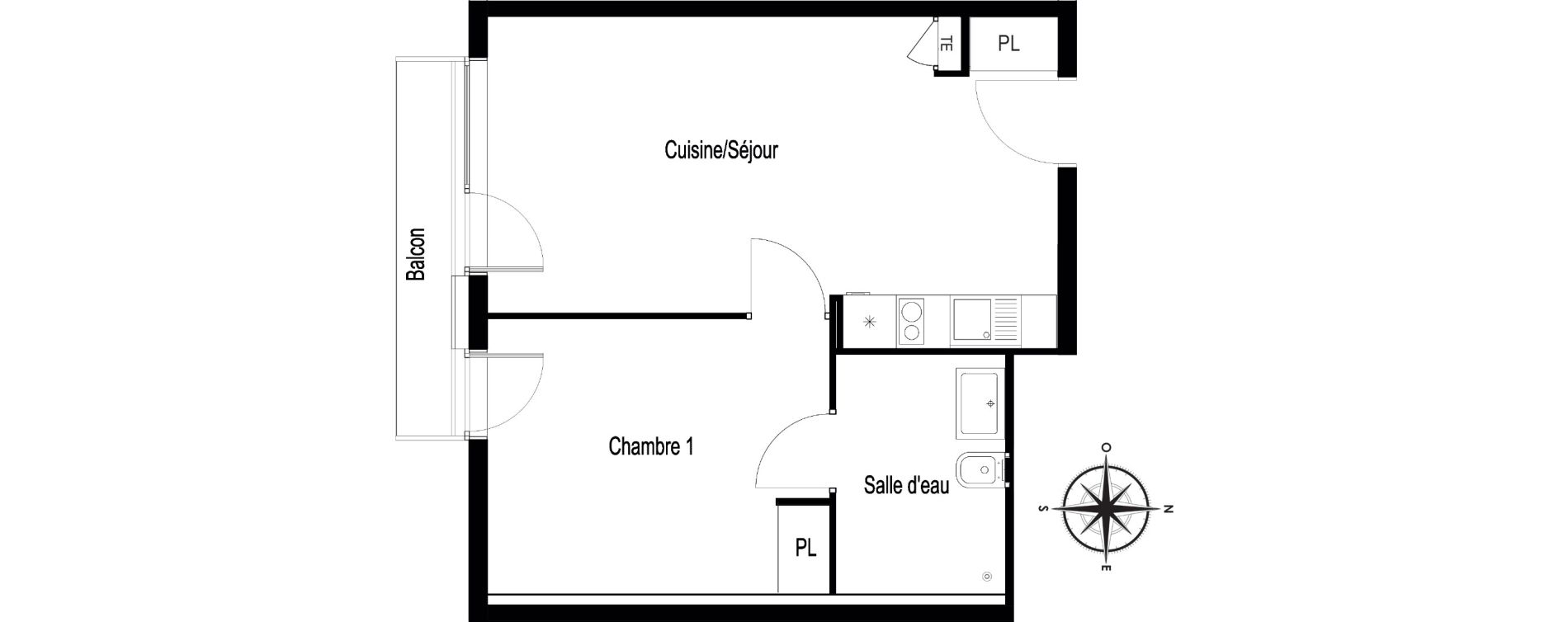 Appartement T2 de 39,00 m2 &agrave; Voiron Centre