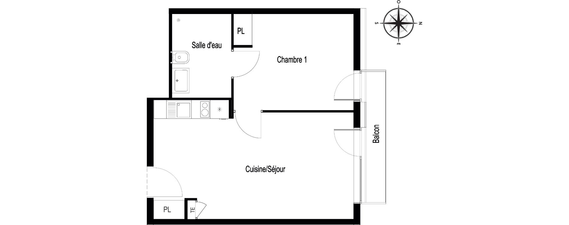 Appartement T2 de 40,00 m2 &agrave; Voiron Centre