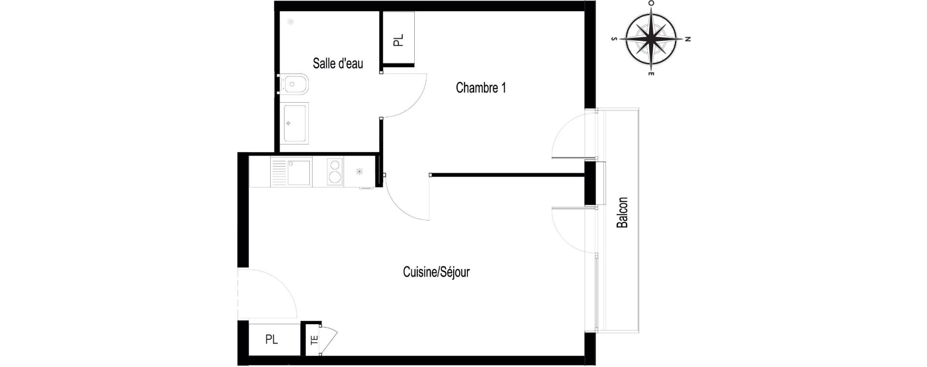 Appartement T2 de 39,50 m2 &agrave; Voiron Centre
