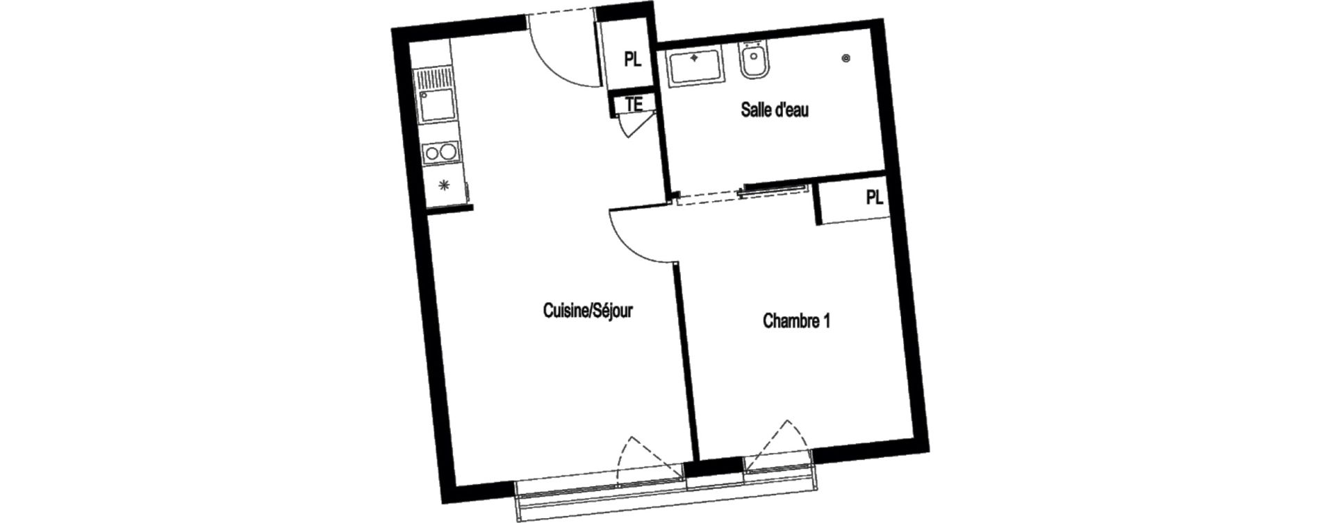 Appartement T2 de 39,50 m2 &agrave; Voiron Centre