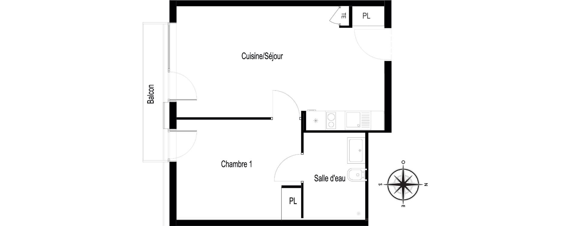 Appartement T2 de 39,50 m2 &agrave; Voiron Centre