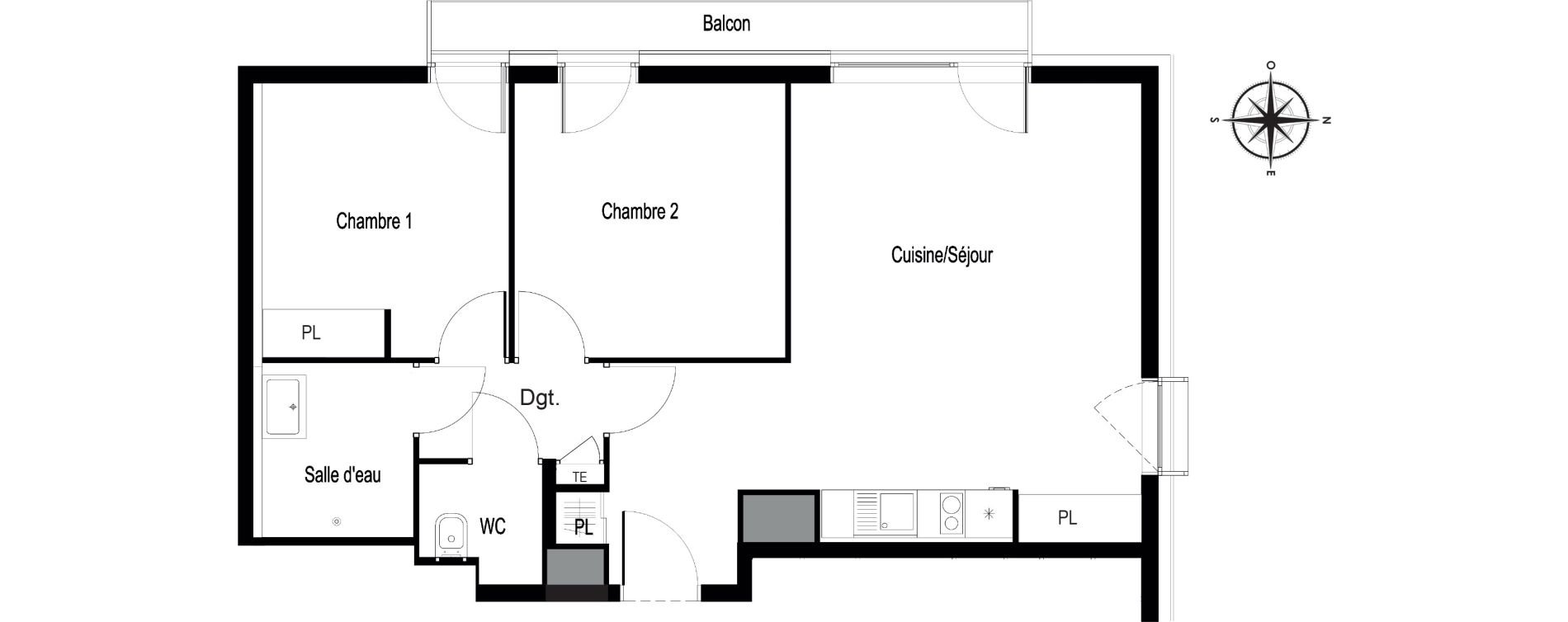 Appartement T3 de 63,00 m2 &agrave; Voiron Centre