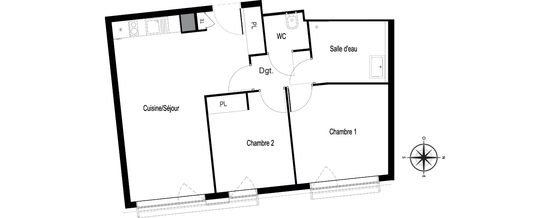 Appartement T3 de 55,50 m2 &agrave; Voiron Centre