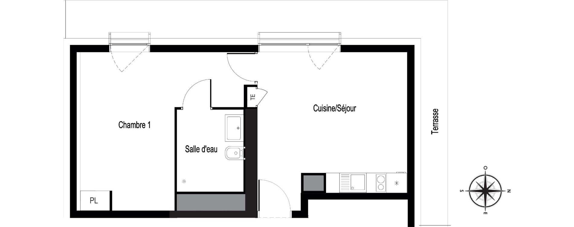 Appartement T2 de 41,00 m2 &agrave; Voiron Centre