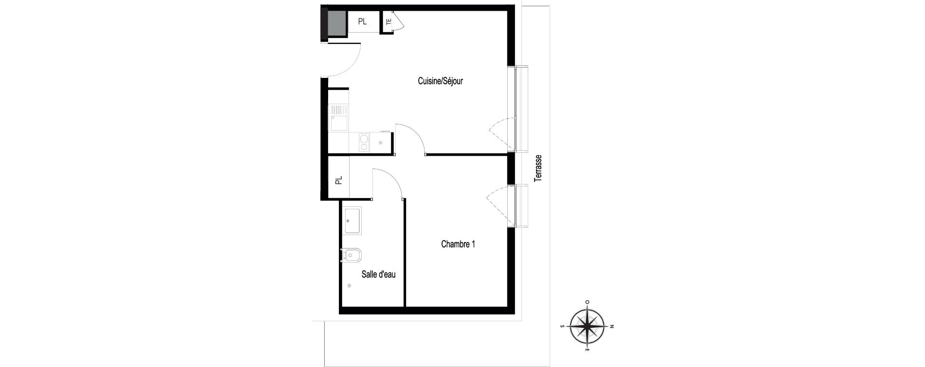 Appartement T2 de 40,00 m2 &agrave; Voiron Centre