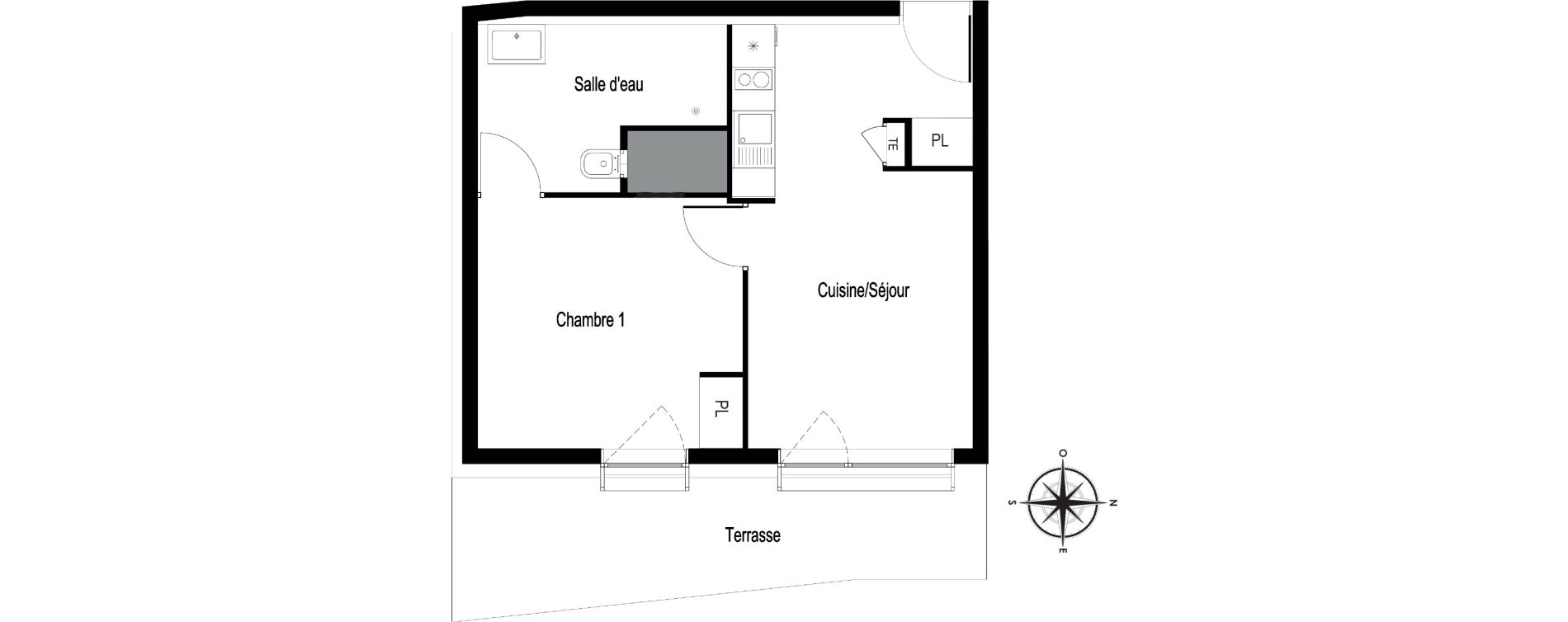 Appartement T2 de 38,00 m2 &agrave; Voiron Centre