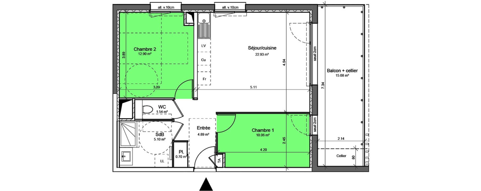 Appartement T3 de 58,12 m2 &agrave; Voreppe Centre