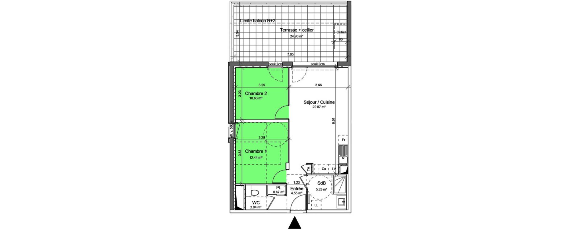 Appartement T3 de 58,43 m2 &agrave; Voreppe Centre