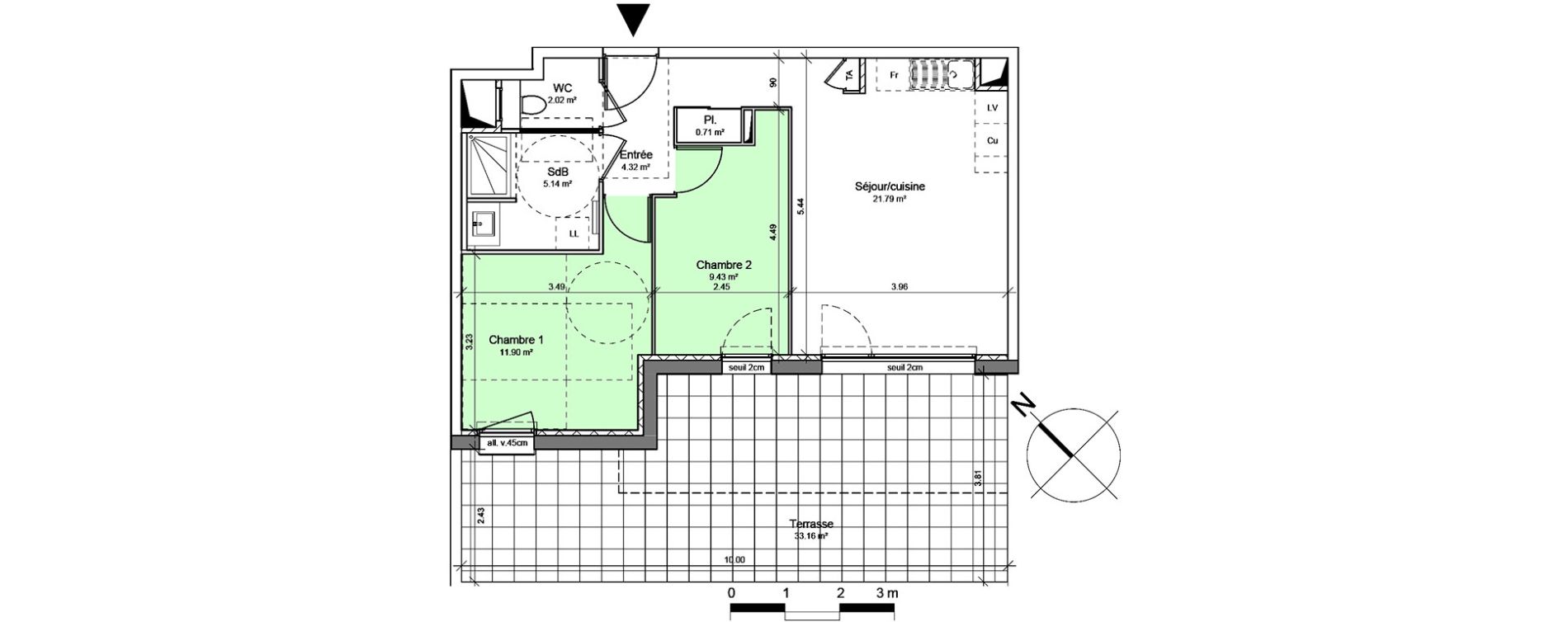 Appartement T3 de 55,31 m2 &agrave; Voreppe Centre
