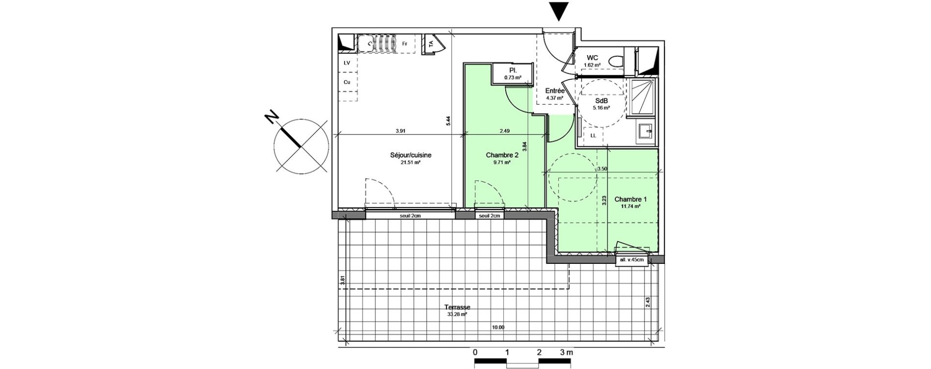 Appartement T3 de 54,84 m2 &agrave; Voreppe Centre