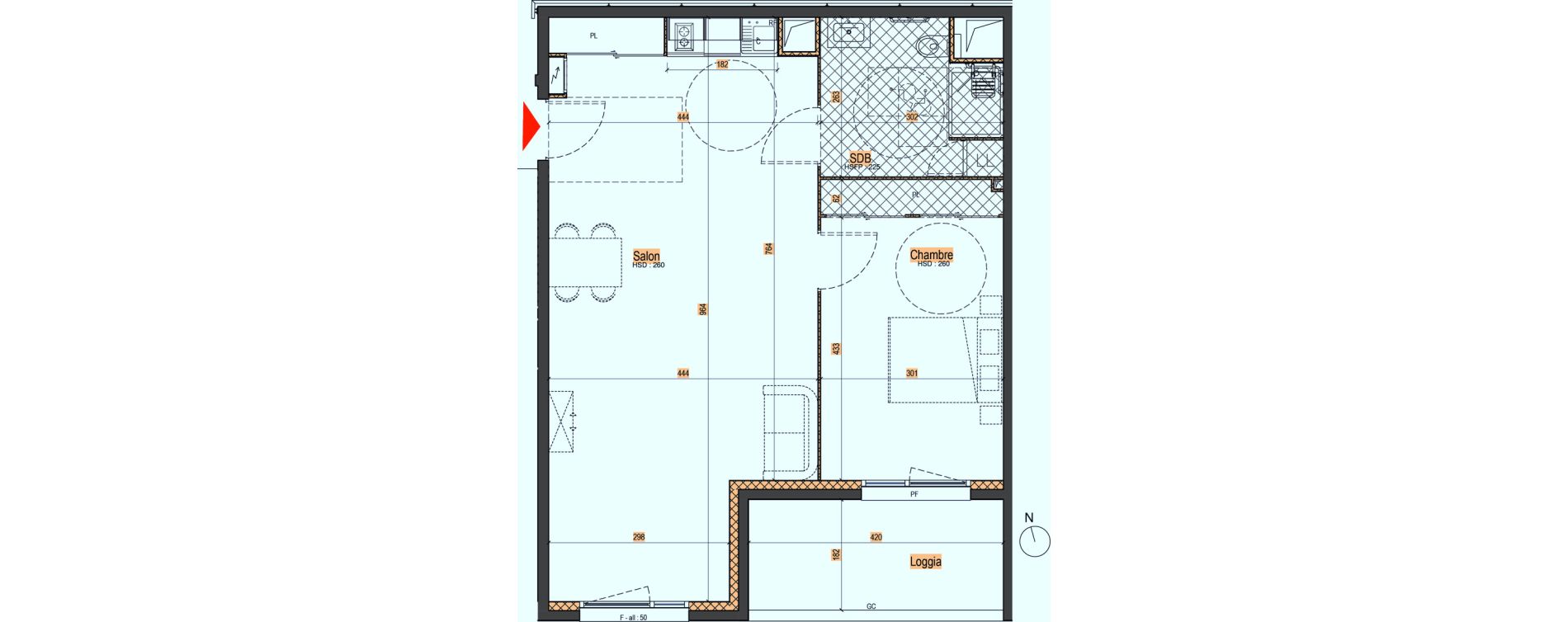Appartement T2 de 61,25 m2 &agrave; Andr&eacute;zieux-Bouth&eacute;on Centre