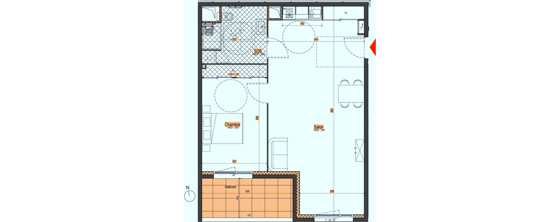 Appartement T2 de 61,24 m2 &agrave; Andr&eacute;zieux-Bouth&eacute;on Centre