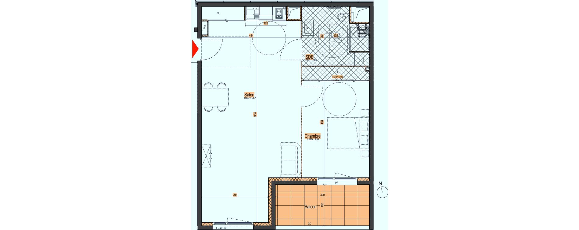 Appartement T2 de 61,24 m2 à Andrézieux-Bouthéon Centre