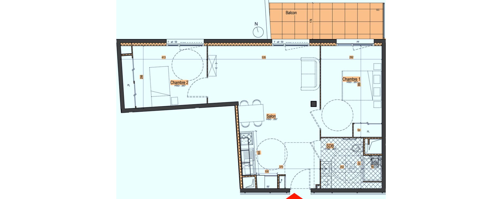 Appartement T3 de 59,35 m2 &agrave; Andr&eacute;zieux-Bouth&eacute;on Centre