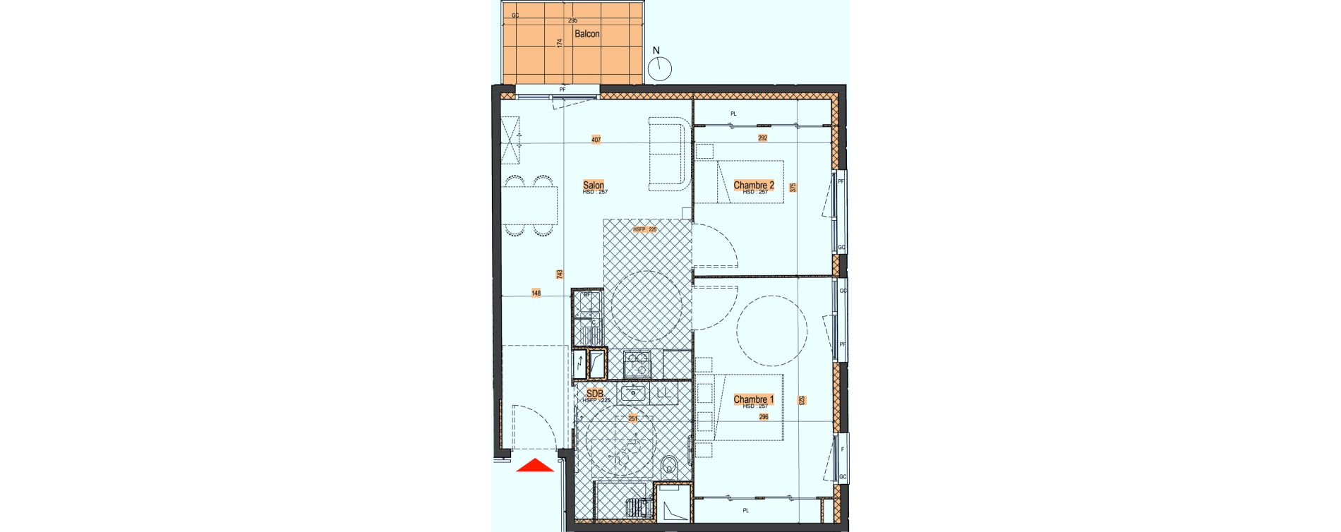 Appartement T3 de 58,40 m2 &agrave; Andr&eacute;zieux-Bouth&eacute;on Centre