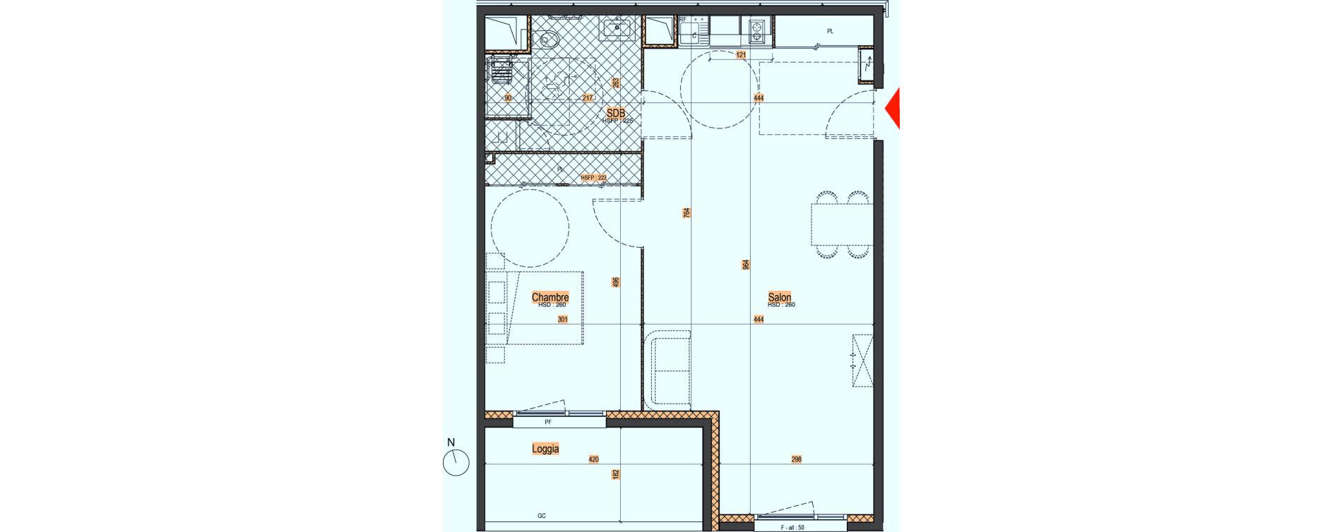 Appartement T2 de 60,04 m2 &agrave; Andr&eacute;zieux-Bouth&eacute;on Centre