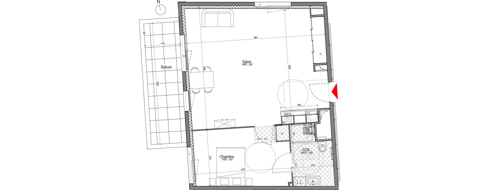 Appartement T2 de 57,36 m2 &agrave; Andr&eacute;zieux-Bouth&eacute;on Centre