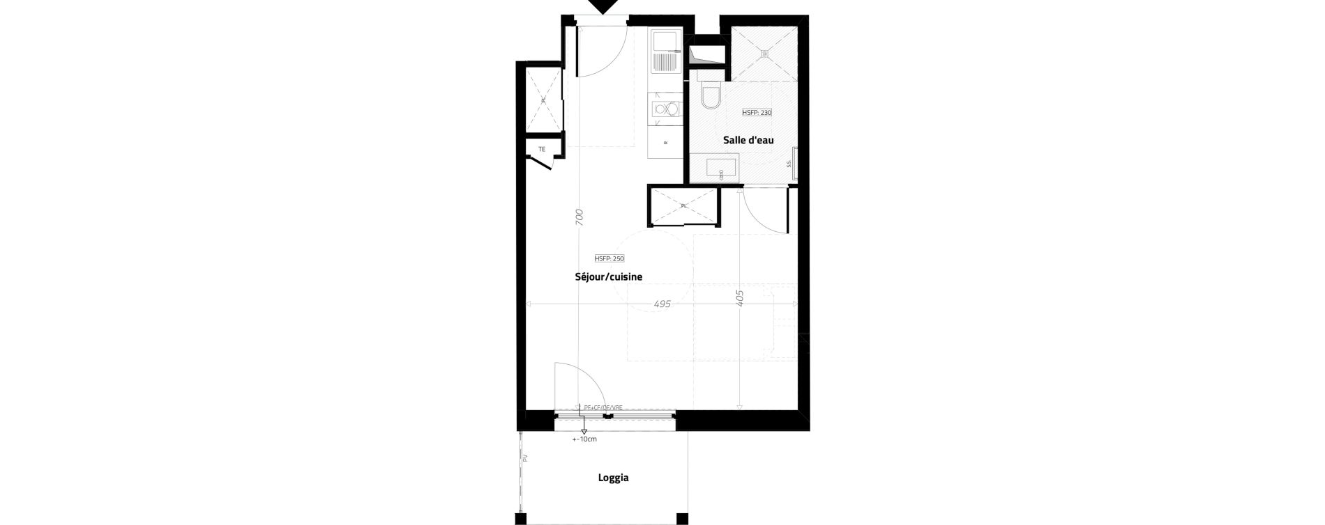 Studio meubl&eacute; de 32,40 m2 &agrave; L'&Eacute;trat Centre