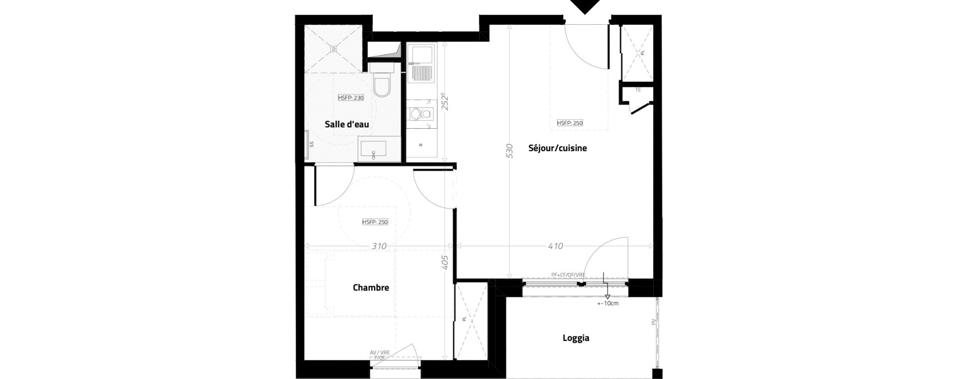 Appartement T2 meubl&eacute; de 42,50 m2 &agrave; L'&Eacute;trat Centre