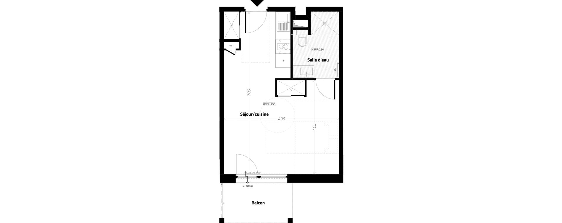 Studio meubl&eacute; de 33,00 m2 &agrave; L'&Eacute;trat Centre